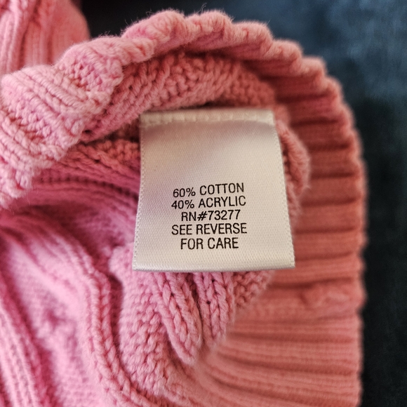 Sonoma Women's Pink Knit Pullover Sweater Size Medium Hoodie Long Sleeve - Picture 8 of 10